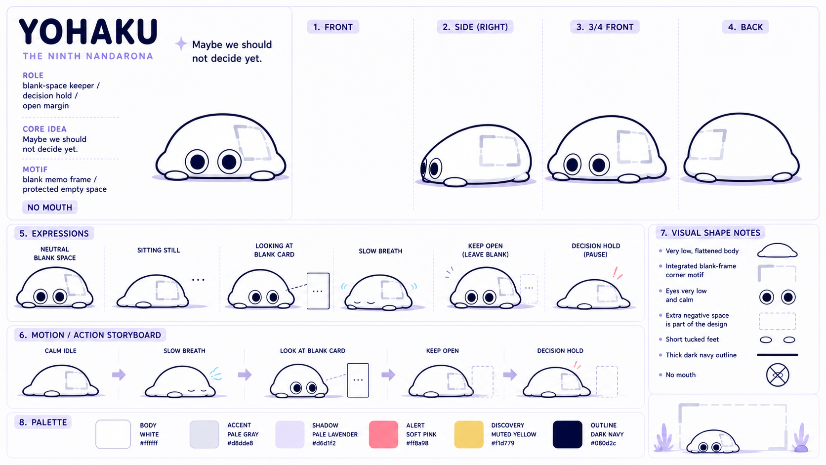 よはく character design