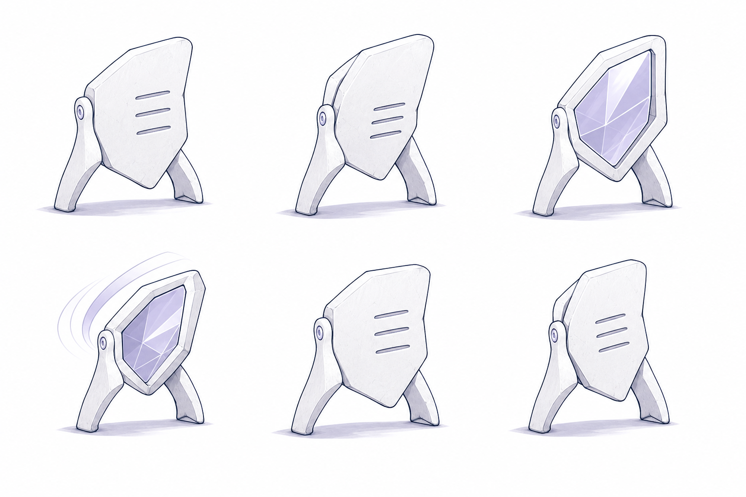 Kaeshino 6-state official expression and pose sheet
