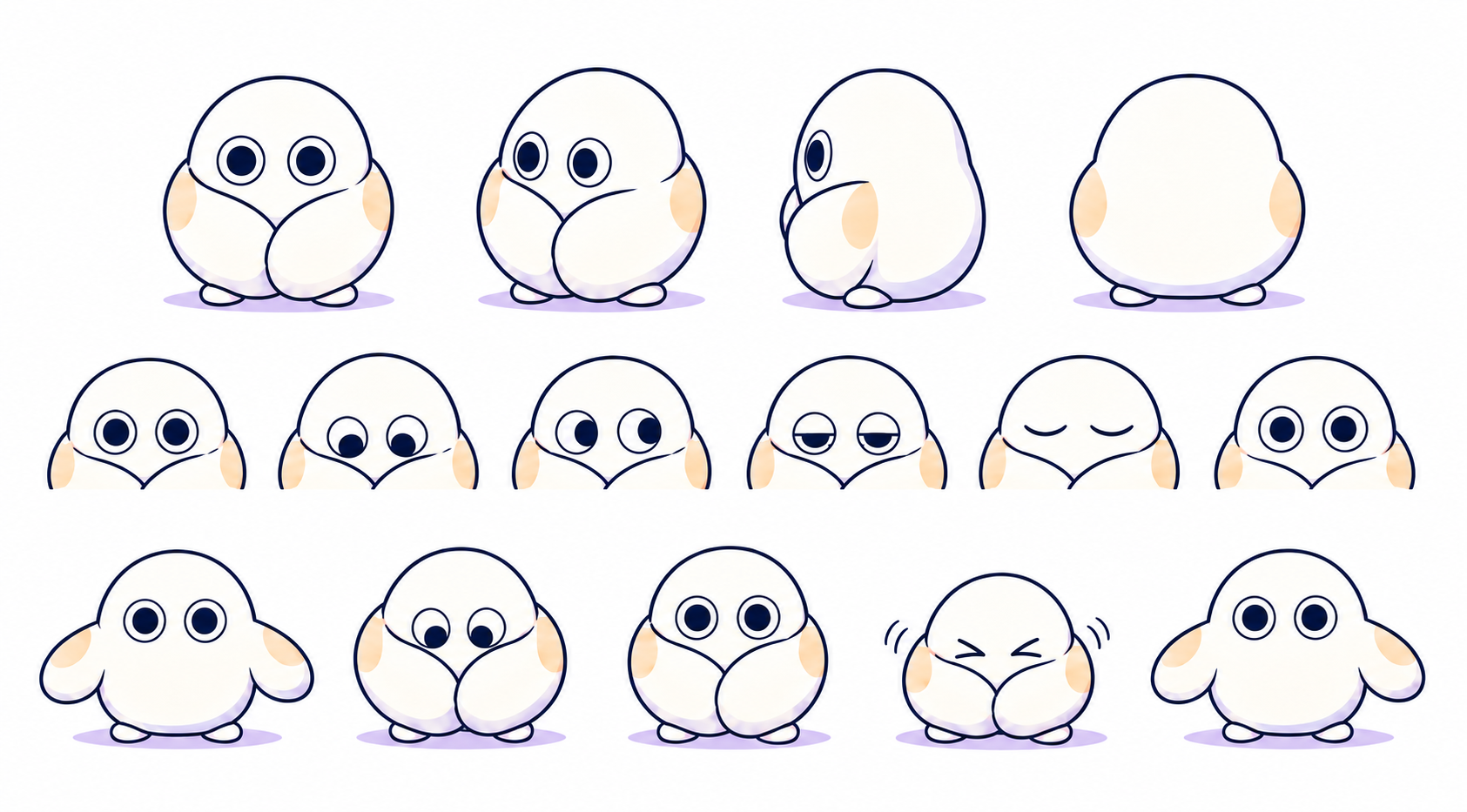 Kakaesugi 6-state official expression and pose sheet